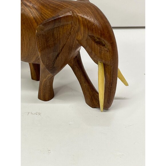 Vintage Handcarved Rosewood Elephant 3” Statue Figure - Picture 4 of 10
